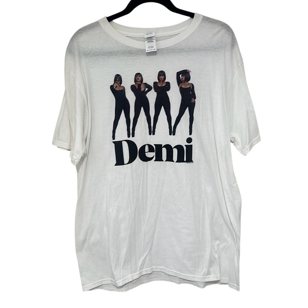 Gildan Softstyle Men's Ring Spun 2018 Demi Lovato Short Sleeve T-Shirt White XL